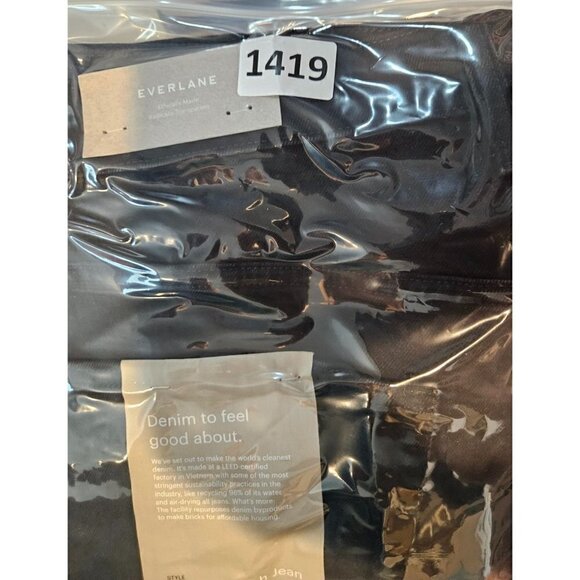 Everlane Way High Jean Womens Sz 35 Long Tall Black Straight Leg High Rise NEW - Picture 11 of 11